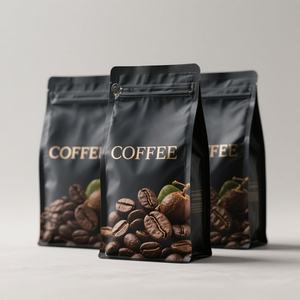 Bolsas de Café Negras con Fondo Plano, Válvula y Cierre, Personalizadas con Logotipo, 250g, 500g, 12oz, 16oz, 1lb, 2lb, Venta al Por Mayor - Product Image 4