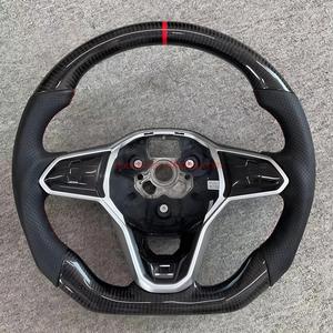 Volant de <span class=keywords><strong>Golf</strong></span> 8 GTI <span class=keywords><strong>2020</strong></span> en cuir véritable en fibre de carbone compatible avec <span class=keywords><strong>Golf</strong></span> MK8 GTI R GTE <span class=keywords><strong>GTD</strong></span> Jetta Passat CC - Product Image 5