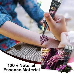 Paquete de 4/12 de pasta de tatuaje de Henna granate Borgoña-Mancha de arte corporal natural para tatuajes temporales-Fórmula vegana segura - Product Image 6