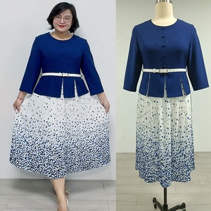 เดรสจีบสีสันสดใสคุณภาพดีไซส์ 5XL สำหรับผู้หญิงแอฟริกัน  ชุดเดรสยาวทรงหรูหราสำหรับใส่ไปโบสถ์ ไซส์พลัส - Product Image 3