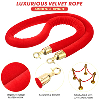 6 pièces de cordes de support réfléchissantes de 1,5 m en acier inoxydable de qualité ingénierie pour barrière de contrôle des foules, rouge |   Remplissable d'eau IP68