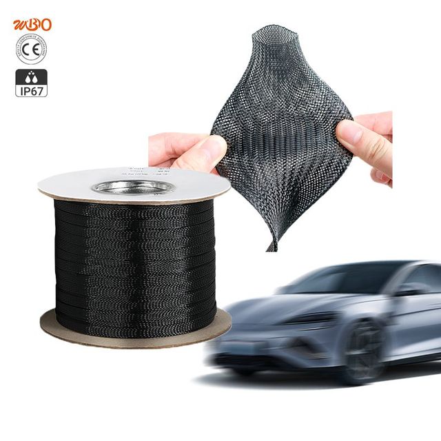 Flexible PET Polyester Automotive Cable Sheathing Sleeve Braided Cord Insulation Mesh Braided Nylon Wire Wrap Lowes Covering