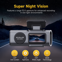 Mini Dashcam cachée Dash Cam avec enregistrement avant et arrière 4k/1080p Uhd 2160p petit Dvr de voiture Wifi 1.47 "pour véhicules
