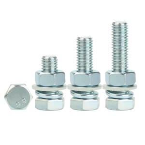 Sujetadores de acero galvanizado Gr4.8 Grade8.8 DIN933 DIN 931 DIN 601 Tornillo de cabeza hexagonal Tuercas y pernos hexagonales - Product Image 1