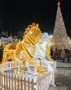 Lampadaire extérieur commercial, décorations du jour de l'an et de Noël, lampadaires à poteau étanches IP65, lampes à motifs de paysage urbain - Product Image 6