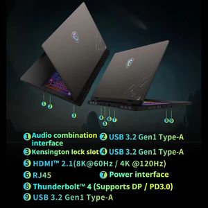 <span class=keywords><strong>Ordinateur</strong></span> portable <span class=keywords><strong>gamer</strong></span> <span class=keywords><strong>MSI</strong></span> Ultra 9 285HX avec Intel Core RTX 5070 5060, clavier anglais, <span class=keywords><strong>ordinateur</strong></span> portable pour joueurs, jeux - Product Image 4