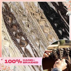<span class=keywords><strong>Extensiones</strong></span> <span class=keywords><strong>de</strong></span> <span class=keywords><strong>Cabello</strong></span> Trenzado con Clip, Estilo Boho, para Festivales, Princesas, Cosplay, Bodas, para Mujeres - Product Image 5
