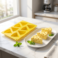 Moule en silicone à 8 cavités en forme de fromage pour mousse, gâteau, pudding, gelée, crème glacée - Outil de cuisson réutilisable de qualité alimentaire