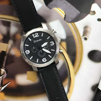Jam Tangan Pria Kronograf Quartz Grosir 50MM Dial Besar Tanggal Tali Kulit Asli FS Sport Arloji Pria Relojes