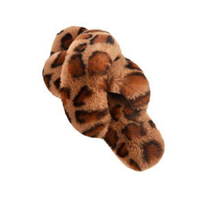 Offre Spéciale femmes mode chaud moelleux pantoufles confortable fausse fourrure croix intérieur <span class=keywords><strong>pantoufle</strong></span> poupée doux sol diapositives plat dames en peluche <span class=keywords><strong>pantoufle</strong></span> - Product Image 2