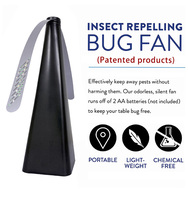 Répulsif à mouches noir Ventilateur électrique anti-insectes Piège à mouches intérieur/extérieur et éloignement des insectes Utilisation sanitaire avec alimentation par batterie