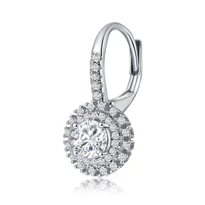 hot selling simple light luxury zircon round Huggie earring new fashion jewelry earrings