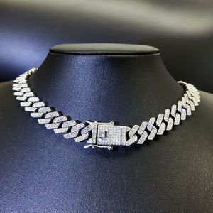 Collier Hip Hop de Luxe 10 mm, Chaîne Cubaine Entièrement Sertie de Diamants en Alliage, Style Rhombique, pour Hommes, Rap, <span class=keywords><strong>Streetwear</strong></span> - Product Image 3