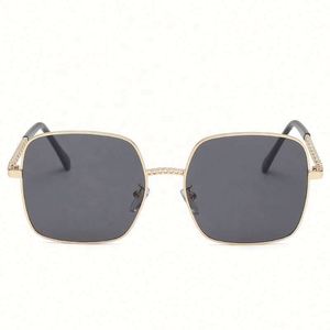 2019 Best Quality Vintage Metal <b>Chain</b> Frame <b>Mirror</b> Ladies Shades square Sunglasses - Product Image 2