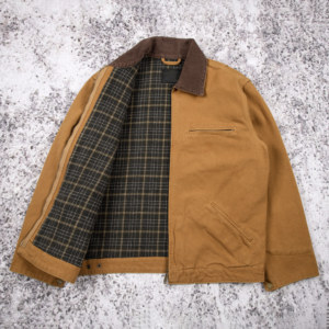 جاكيت عمل رجالي مخصص من قماش الداك الثقيل، جاكيت متعدد الاستخدامات بقصة مريحة، جاكيت عامل أو سائق شاحنة بتصميم مميز - Product Image 3