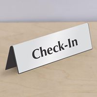 Panneau de signalisation de bureau en acrylique en forme de V, personnalisé, gravé, double face, pour hôtels et complexes hôteliers, vente en gros usine