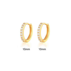 Gold Plated <b>Cuff</b> <b>Earrings</b> With Rhinestones 6 7 8 9 Mm For <b>Ear</b> Cartilage Unisex Trendy Fashion Jewelry - Product Image 4