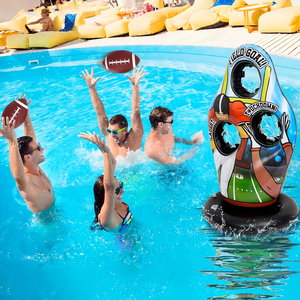 <b>Inflatable</b> Football Toss Target Game with 3 Holes <b>for</b> <b>Pool</b> & Backyard Interactive Play - Product Image 6