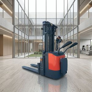 Apilador de Palets Todoterreno en Oferta, 1.5 Toneladas, 2 Toneladas, 4m, 5m, Totalmente Eléctrico, con Plataforma para Operador, Hidráulico, para Almacén - Product Image 1