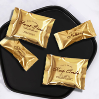 Sachet d'emballage personnalisé imprimé de qualité supérieure doré EN15343 pour machine à bonbons au café, au lait, aux amandes et au caramel au sel de mer français fait main
