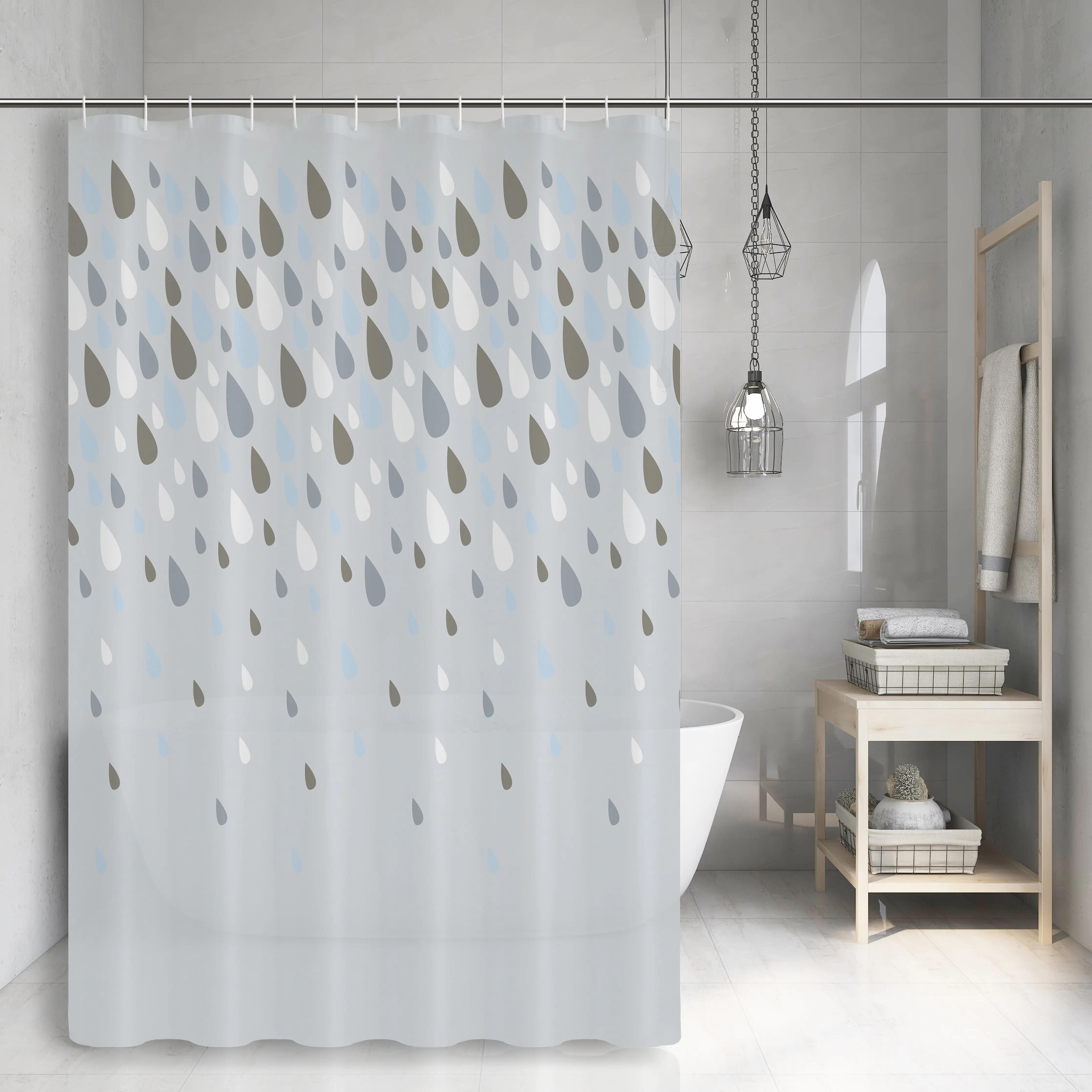 Heavy duty Printed PEVA shower curtain