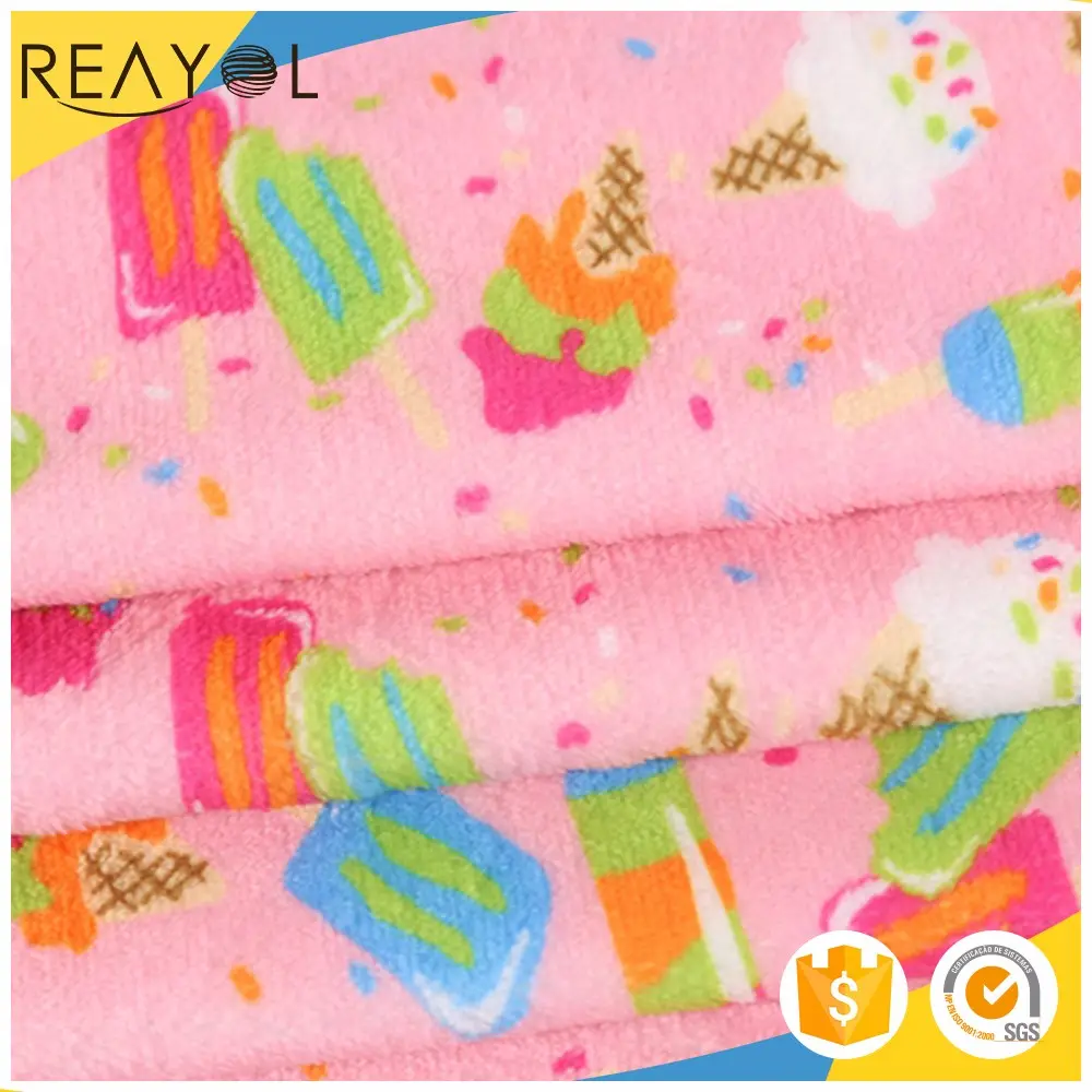 Vente de tissu minky imprimé personnalisé, motif polyester imprimé polaire numérique, tissu imprimé pour couverture