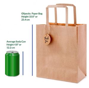 Bolsa de Papel Kraft Reciclable con Asa Plana, Bolsas de Papel Marrón para Empacar Ropa y Compras con su Logotipo - Product Image 2