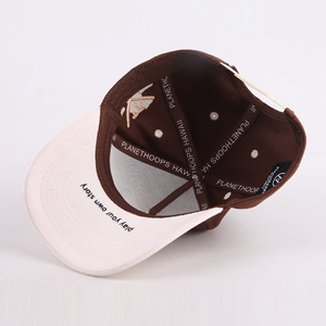 Casquettes de baseball personnalisées de style vintage américain, marron, de haute qualité, avec cadre de style 5 panneaux, en sergé de coton, broderie 3D, pour les sports de plein air - Product Image 2