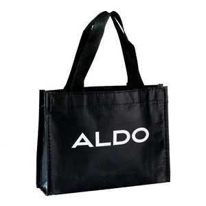 Wholesale grocery custom logo printed 100% recycled plastic bottle tote bag