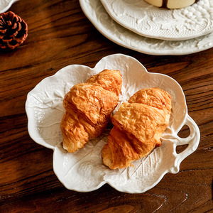 Assiettes en céramique gaufrée à la française, assiettes à steak occidentales, assiettes à dessert britanniques robustes et rétro - Product Image 3