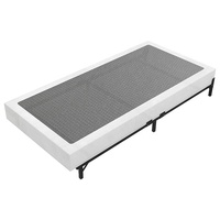 Cadre de lit Queen moderne en métal, plateforme robuste, finition noire, base à 9 pieds pour sommier, montage facile, mobilier de chambre
