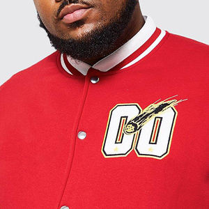 Chaqueta de béisbol High Street Style con cuello alto de concha de lana Forro de lana fina para chaquetas de hombre de longitud cálida, chaqueta para hombre - Product Image 5