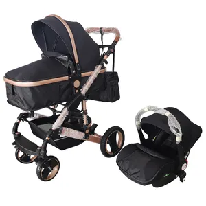 德国市场豪华Kinderwagen 3合1儿童婴儿车折叠儿童婴儿车婴儿车汽车座椅0-3年
