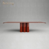 Table de travail ou à manger en métal rouge, design moderne de style industriel et moderne, nouvelle collection