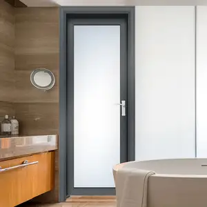 易于安装的室内门带框架木质装饰WPC木质黑色浴室防水