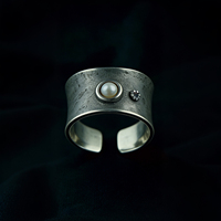 Bagues Minimalistes Vintage Plaqué Or pour Perles, Anneau Ouvert Ajustable en O pour Femme, Ensemble de Bijoux Tendance pour Usage Quotidien