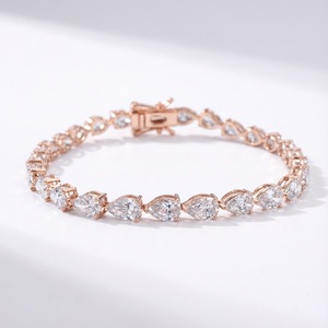 7CT Pear Cut Lab Grown Diamond Tennis <b>Bracelet</b> 6.5 Inch 14K <b>Solid</b> White Gold VVS for Certified Unisex Luxury Fine Jewelry - Product Image 4