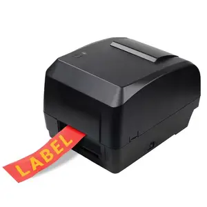 Factory oem 4 inch shipping sticker thermal transfer barcode label printer for logistics with Ribbon Printing cloth label tapes