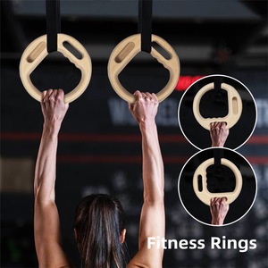 Anneaux de <span class=keywords><strong>gymnastique</strong></span> réglables en bois de bouleau, durables, portables, pour l'intérieur et l'extérieur, ensemble d'exercices de traction, entraînement de la force des doigts - Product Image 3