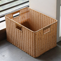 Panier de rangement empilable multifonction en rotin tressé fait main pour cuisine, salle de bain, salon - Idéal pour le rangement alimentaire et les articles de literie