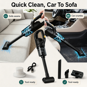 Aspiradora Inalámbrica para Auto, Negra, Portátil, Recargable, para Uso Doméstico, con Gran Potencia de Succión, Envío Directo desde la UE - Product Image 3