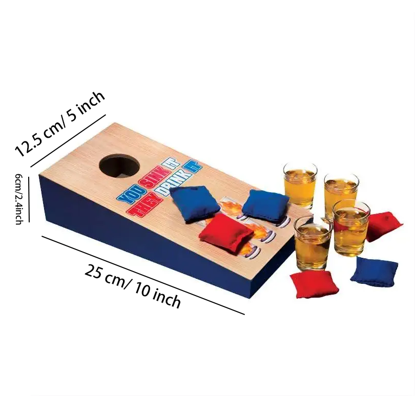 Мини-настольные мешки с песком с 4 чашками, мини-мешок для кукурузных отверстий, набор для подбрасывания карнизов