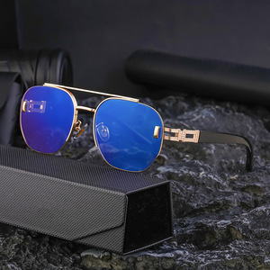 Lunettes de soleil carrées personnalisées pour hommes, verres PC UV400, style Instagram, emballage en boîte WF-5G106 - Product Image 4