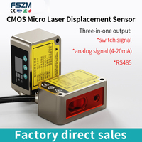 Sensor Jarak Laser CMOS ZHIMAN Pengukuran Perpindahan Linier Tanpa Kontak NPN PNP Analog 4-20mA RS485 Identifikasi Objek