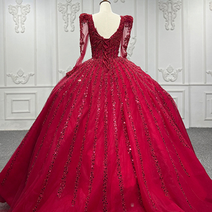 Vestido de Gala Ecológico de Cachemira con Lentejuelas Rojas y Apliques, para Novia, Fiesta de Graduación, Noche, Jancember 9743-1 - Product Image 5