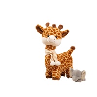 Peluche d'animal de la forêt la plus vendue : girafe, chien, lapin, éléphant – brodée, super douce, anti-stress, cadeau d'anniversaire