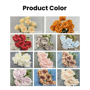 Vente en gros de bouquets de roses artificielles de haute qualité à 9 têtes, en diamant, rouges, personnalisées, en soie véritable, décoratives - Product Image 3
