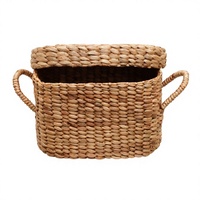 WILONA Panier Vase Tressé à la Main en Jacinthe d'Eau, Housse de Pot de Fleurs Décorative Naturelle, Panier de Rangement Bohème Rustique pour la Décoration Intérieure