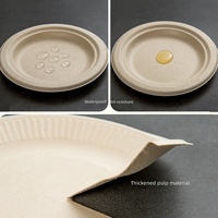 Assiette carrée jetable en papier biodégradable, écologique, moderne et minimaliste, pour service commercial, épaissie