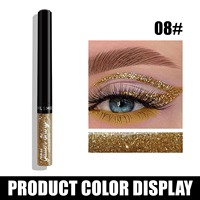 Eyeliner liquide nacré, fard à paupières pailleté coloré, eyeliner waterproof et anti-bavures, vente en gros